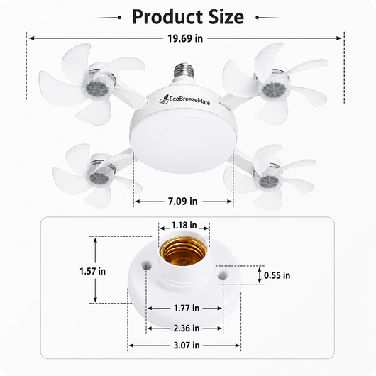 EcoBreezeMate™ LED Socket Fan